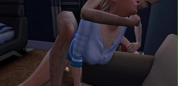  [SIMS 4] Hot rough summer anal fun in the sofa with Summer